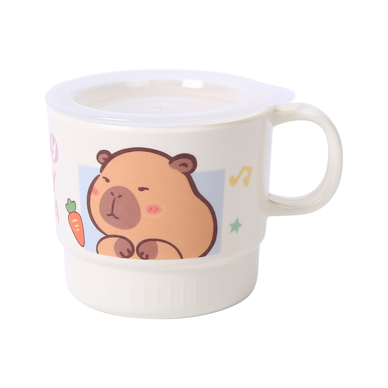 五和卡皮巴拉有盖单耳杯230ml